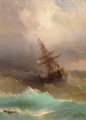 Barco en el mar tormentoso 1887 Romántico Ivan Aivazovsky ruso